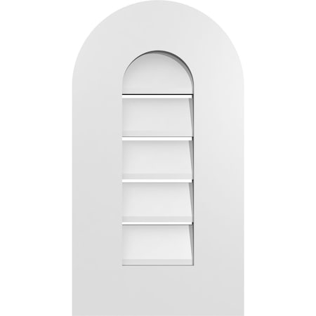 Ekena Millwork Round Top Surface Mount PVC Gable Vent: Functional, w/ 3-1/2"W x 1"P Standard Frame, 12"W x 22"H GVPRT12X2201SF